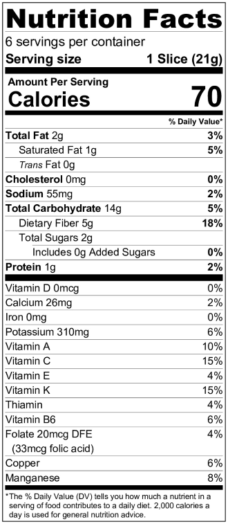 Vegetable Slices Nutrition Facts